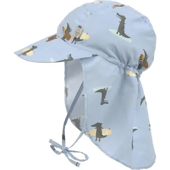 Klobouk LÄSSIG klobouček Sun Protection Flap Hat Crocodile Sky Blue vel. 19-36 m