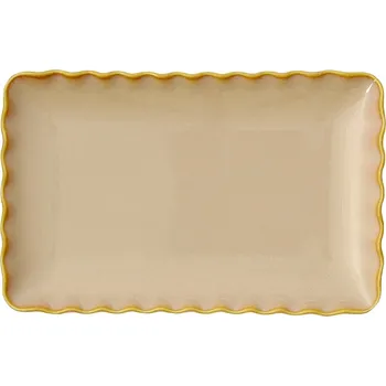 Easy Life, Itálie Easy Life - Servírovací obdélníkový talíř Onde Sand - 20×13 cm Barva: jako na obrázku, Velikost: 20x20, 26x26