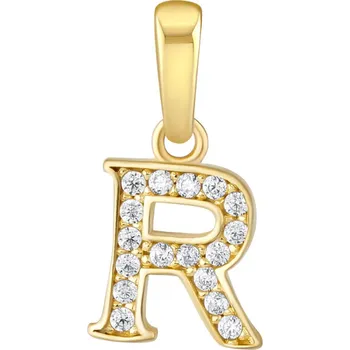 Přívěsek Zlatý přívěsek písmeno R ze žlutého zlata s Brilliance Zirconia FNN22195R