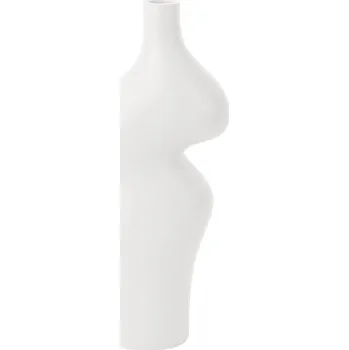 Svícen Váza Organic Curves 30cm bílá Present Time (Barva-bílá)