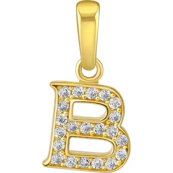 Přívěsek Zlatý přívěsek písmeno B ze žlutého zlata s Brilliance Zirconia FNN22195B