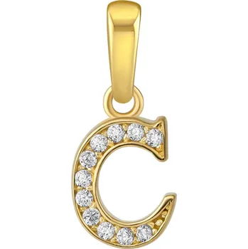 Přívěsek Zlatý přívěsek písmeno C ze žlutého zlata s Brilliance Zirconia FNN22195C