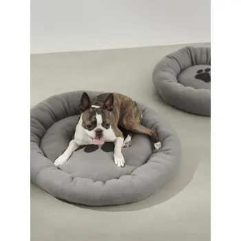 Pelíšek pro psa Sinsay - Kulaté pelíšek pro zvířata s motivem tlapky - šedá - 7877P-90X - 7877P-90X-ONE-4