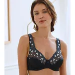 Polovyztužená podprsenka Caminata zn. Confidence Lingerie® z mikrovlákna a vyšívaného tylu, s kosticemi černá 110C