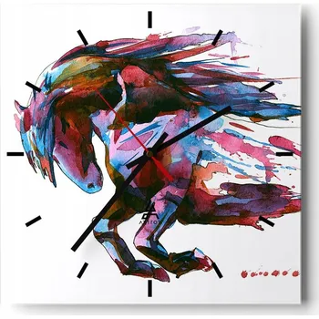 Hodiny Velké nástěnné hodiny 40x40 cm Zvířata Skleněné tiché hodiny