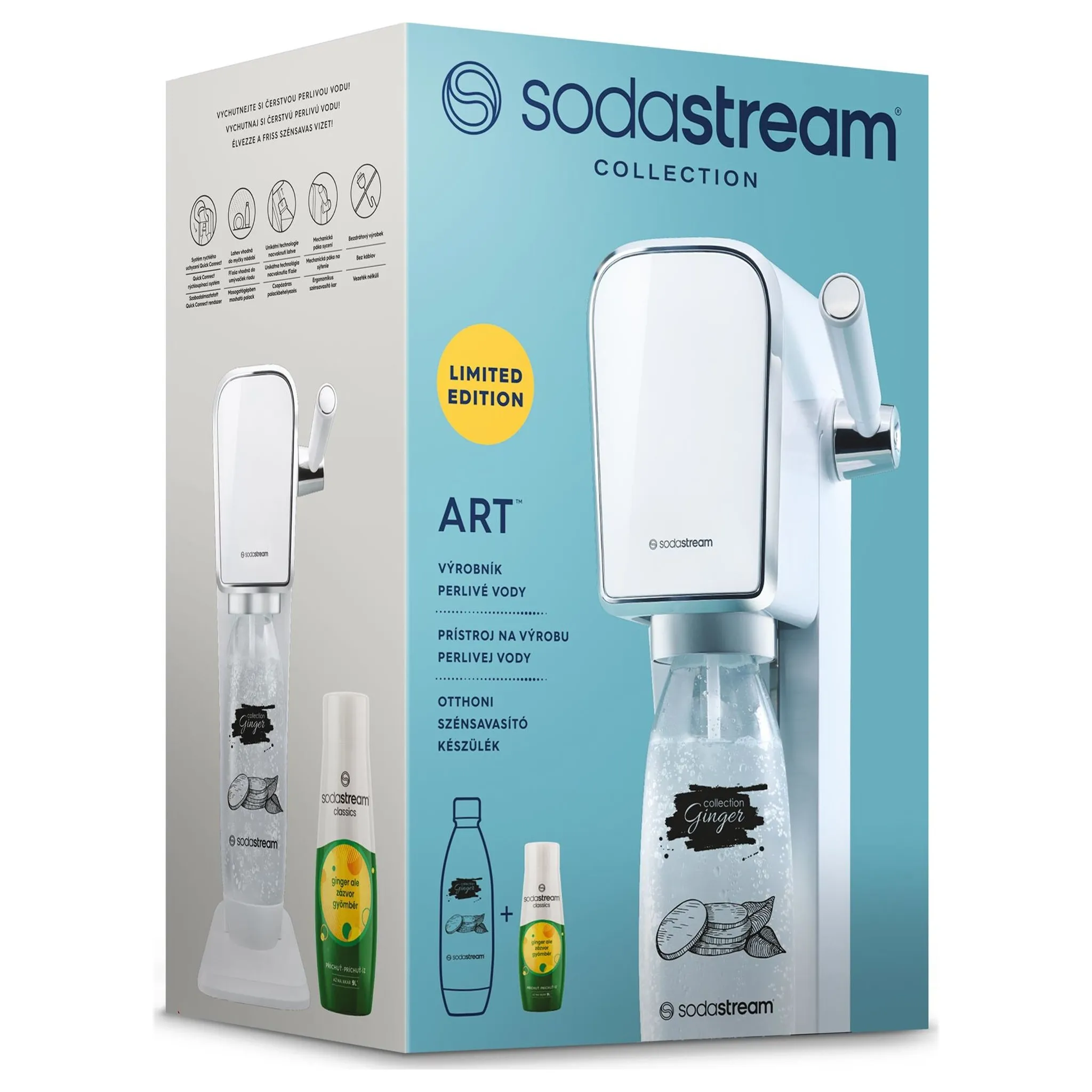 Fotografie 2 - Výrobník sody SodaStream Art bílý Ginger Ale Megapack