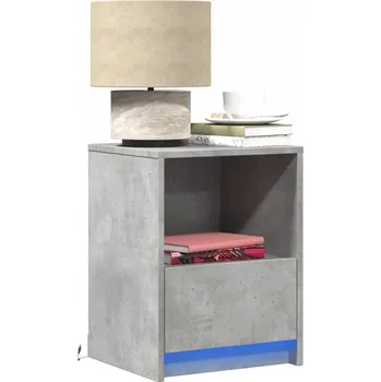 Noční stolek Noční stolek s LED, betonu šedý, materiál na bázi dřeva