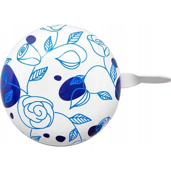 Zvonek na kolo Zvonek ocel, velký DING DONG 80mm bílo-modrý