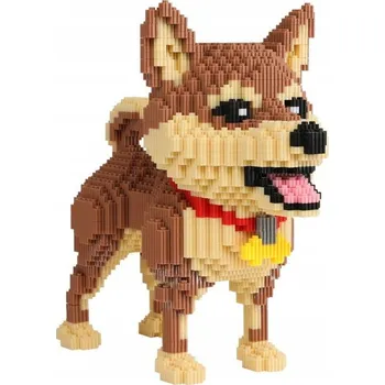 ostatní stavebnice STAVEBNICE SLADKÝ PEJSEK, KRÁSNÝ PES Z KOSTEK MODEL PUZZLE PES 3D Shiba
