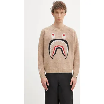 Dámský svetr Vlněný svetr A Bathing Ape Shark béžová barva, 1K80220004, ONE SIZE, 80X