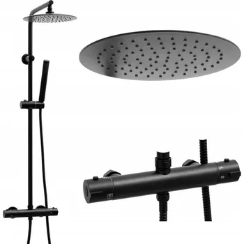 Vodovodní baterie Dvouuchytová nástěnná vanová a sprchová baterie Reihe TERMO černá