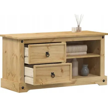 Televizní stolek TV stolek Corona, 100x40x52 cm, masivní borovicové dřevo