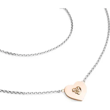 Náhrdelník Dámský náhrdelník zlato mix 585/1000 přírodní diamant srdce s Champagne 10874-NH01-BCV-Champ délka 40 cm