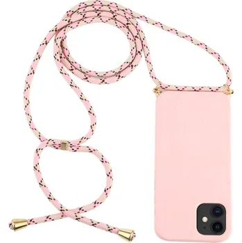 Pouzdro na mobilní telefon VSECHNONAMOBIL 24373 ROPE Kryt se šňůrkou Apple iPhone 12 mini růžový