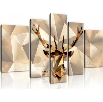 Obraz Obraz do obýváku JELEN ZLATÝ VELKÝ triptych 170x100