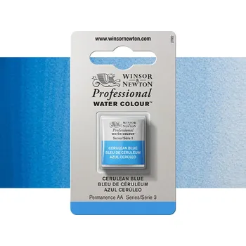 Vodová barva Akvarelová barva Winsor & Newton Professional, půlpánvička - Cerulean Blue