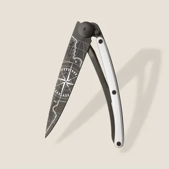 kapesní nůž Luxusní kapesní nůž Deejo GOLD Tattoo black 37g 9kt white gold Terra Incognita