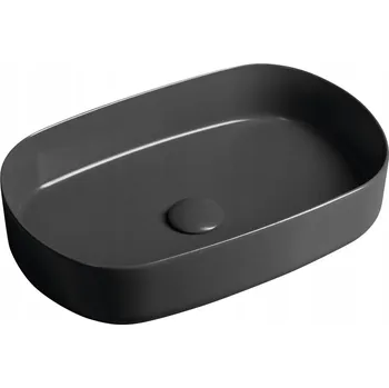 ISVEA INFINITY OVAL keramické umyvadlo na desku 55x36cm antracit