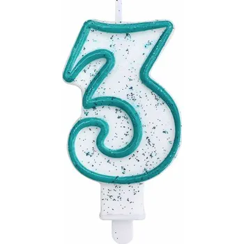 Dortová svíčka MZ Svíčka na dort třpytivá 3 - tři barvy Barva: Modrá