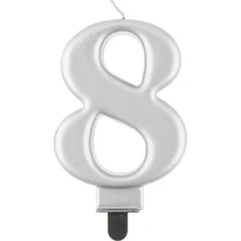 Dortová svíčka MZ Svíčka na dort metalická 8 - druhy barev Barva: Stříbrná