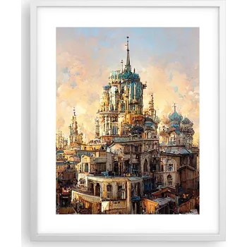 Obraz Obraz plakát v bílém rámu 40x50 staré město – plakáty do obýváku