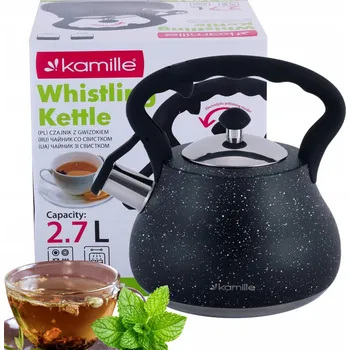 Varná konvice Tradiční ocelová Konvice Kamille 2,7 l šedá