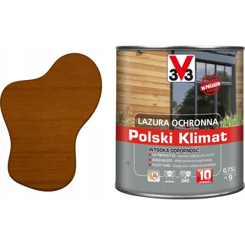 Lak na dřevo Lazurovací lak V33 0,75 l hnědá satén