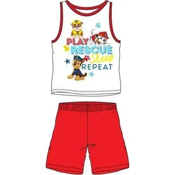 Dívčí pyžamo Tílkové PYŽAMO TLAPKOVÁ PATROLA (bílo-červené) Velikost: 98