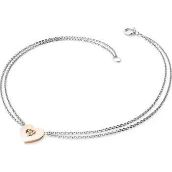 Náramek Dámský náramek bílé zlato 585/1000 přírodní diamant srdce 10874-NR02-BCV-Champ délka 19 cm