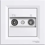 Zásuvka TV-R, průběžná, bílá Asfora