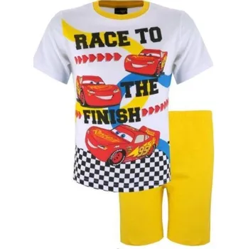 Dívčí pyžamo Letní PYŽAMO CARS (bílo-žluté) Velikost: 7