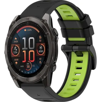 VSECHNONAMOBIL 87882 SPORTY Vyměnitelný silikonový řemínek Garmin Fenix 8 47mm černý-zelený