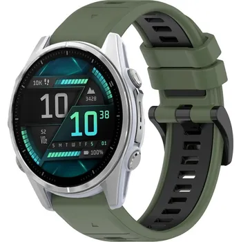 VSECHNONAMOBIL 87356 SPORTY Vyměnitelný silikonový řemínek Garmin Fenix 8 43mm zelená-černá