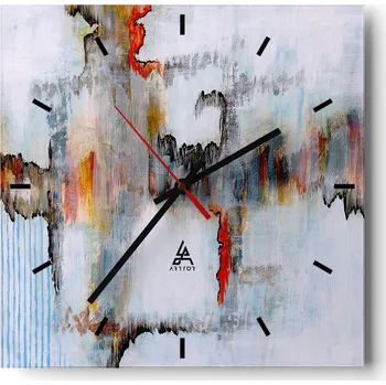 Hodiny Velké nástěnné hodiny 40x40 Abstrakce Skleněné tiché hodiny