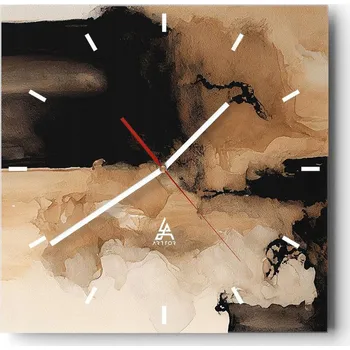 Hodiny Nástěnné hodiny do kuchyně 30x30 Abstrakce Stylové hodiny na skle Loft Tiché