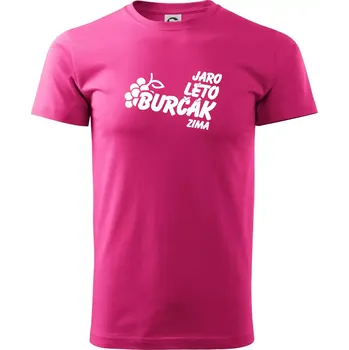 Jaro, léto, burčák, zima - Klasické pánské triko vyšší gramáže - S ( Purpurová )