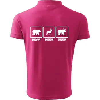 Pánská košile Bear - Deer - Beer - Polokošile pánská Pique Polo 203 - 4XL ( Purpurová )