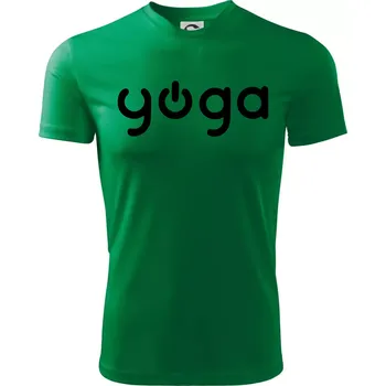 Power yoga logo - Dětské triko sportovní (dresovina) - 146 cm/10 let ( Středně zelená )