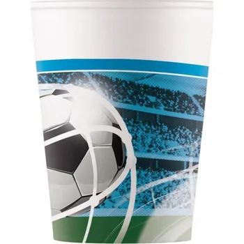 Party nádobí Papírové kelímky pro fotbalové fanoušky 200 ml, 8 ks