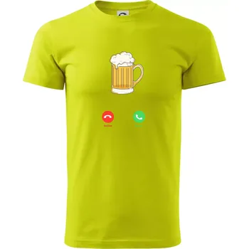 Volá pivo (Pecka design) - Klasické pánské triko vyšší gramáže - M ( Limetková )