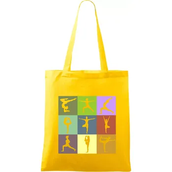 Yoga abeceda - Taška bavlněná - 42 x 38 cm ( Žlutá )