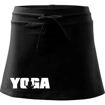 Dámská sukně Yoga nápis - Sportovní sukně - two in one - XL ( Černá )