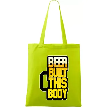 Beer built this body - Taška bavlněná - 42 x 38 cm ( Limetková )