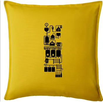 Polštář Příběh piva - Polštář 50x50 - 50x50 - Pouze potah ( Žlutá )