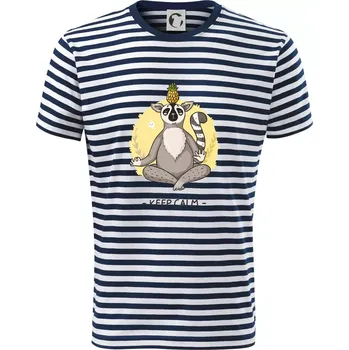 Pánské oblečení Yoga - keep calm kreslený - Triko na vodu - XL ( Prouhovaná )