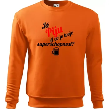 Pánská mikina Já piju - tvoje superschopnost? šikmý nápis - Mikina Essential pánská - S ( Oranžová )