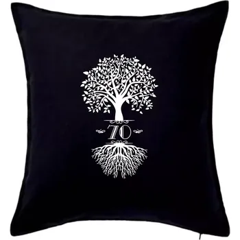 Polštář Narozeninový strom 70 - Polštář 50x50 - 50x50 - Pouze potah ( Černá )
