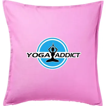 Polštář Yoga addict - Polštář 50x50 - 50x50 - Pouze potah ( Růžová )