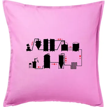 Polštář Pivní cesta od výroby k výčepu - Polštář 50x50 - 50x50 - Pouze potah ( Růžová )