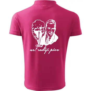 Pánská košile Ne! Raději pivo - Polokošile pánská Pique Polo 203 - 4XL ( Purpurová )